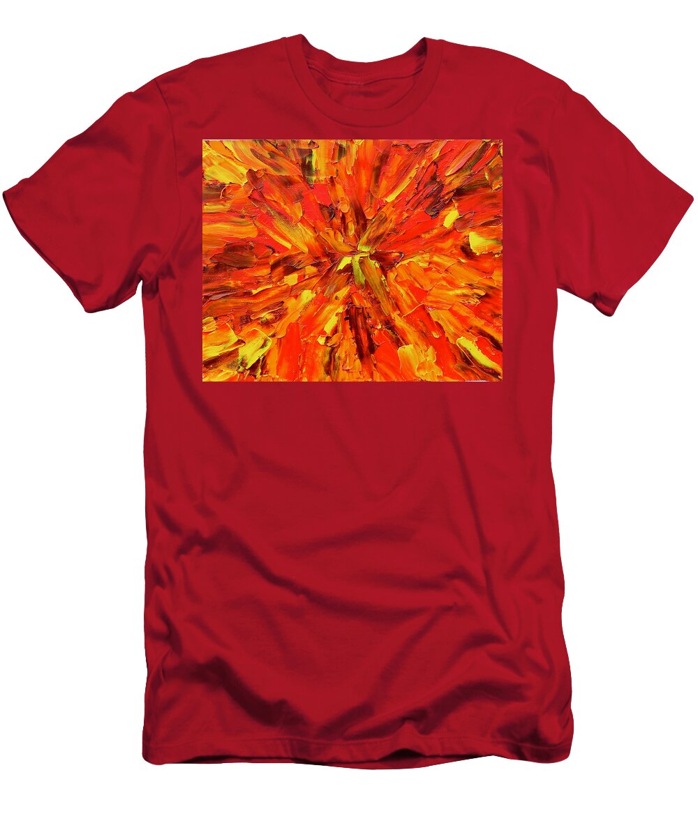 Marigold T-Shirt featuring the painting Marigold Inspiration 1 by Teresa Moerer