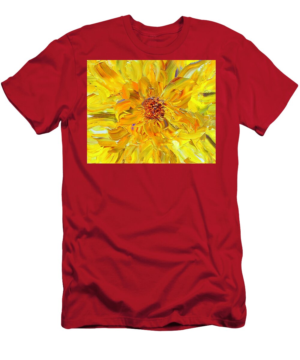Marigold T-Shirt featuring the painting Marigold Inspiration 2 by Teresa Moerer