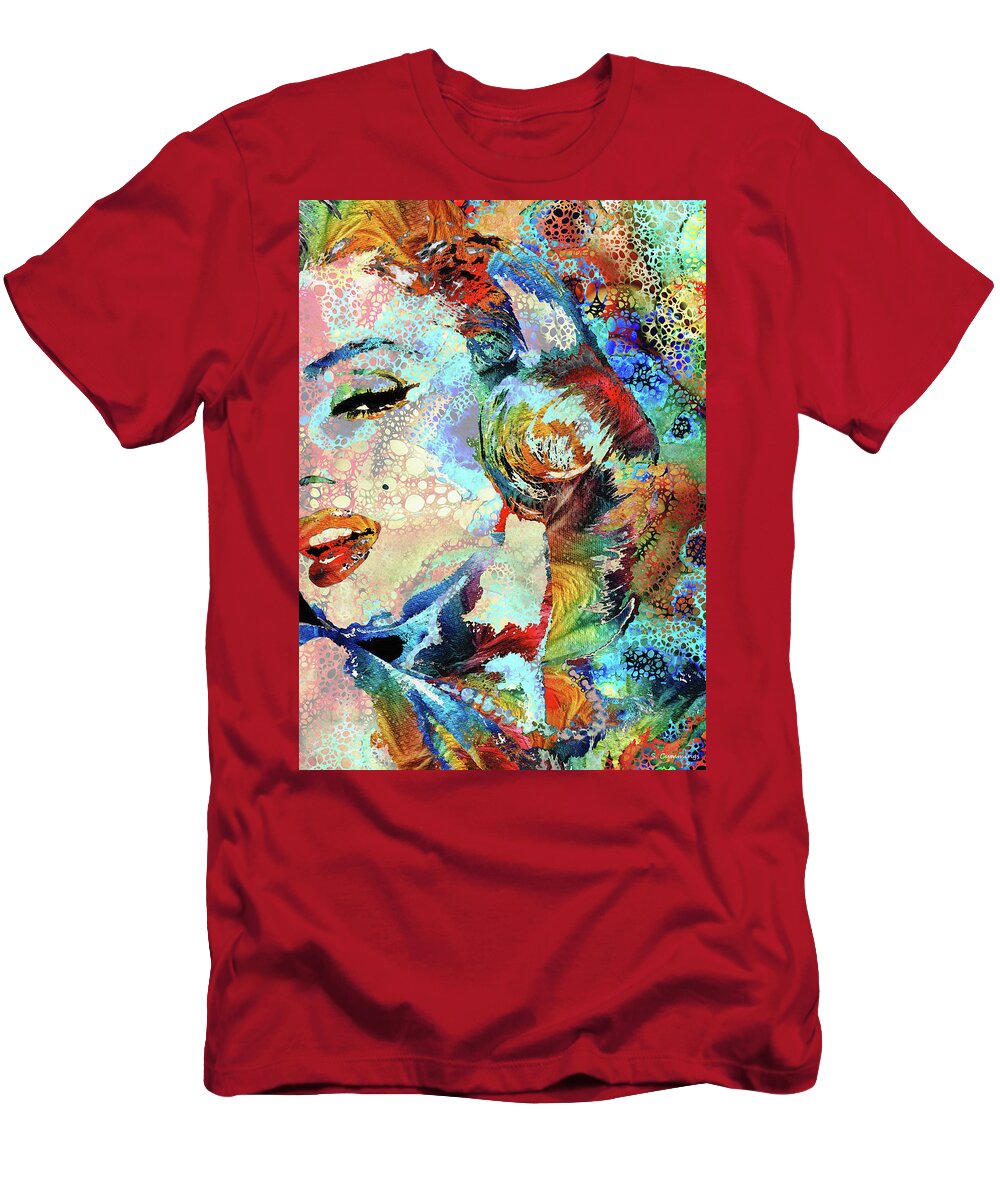 Marilyn T-Shirt featuring the painting Marilyn Monroe Art - Hidden Gem - Sharon Cummings by Sharon Cummings