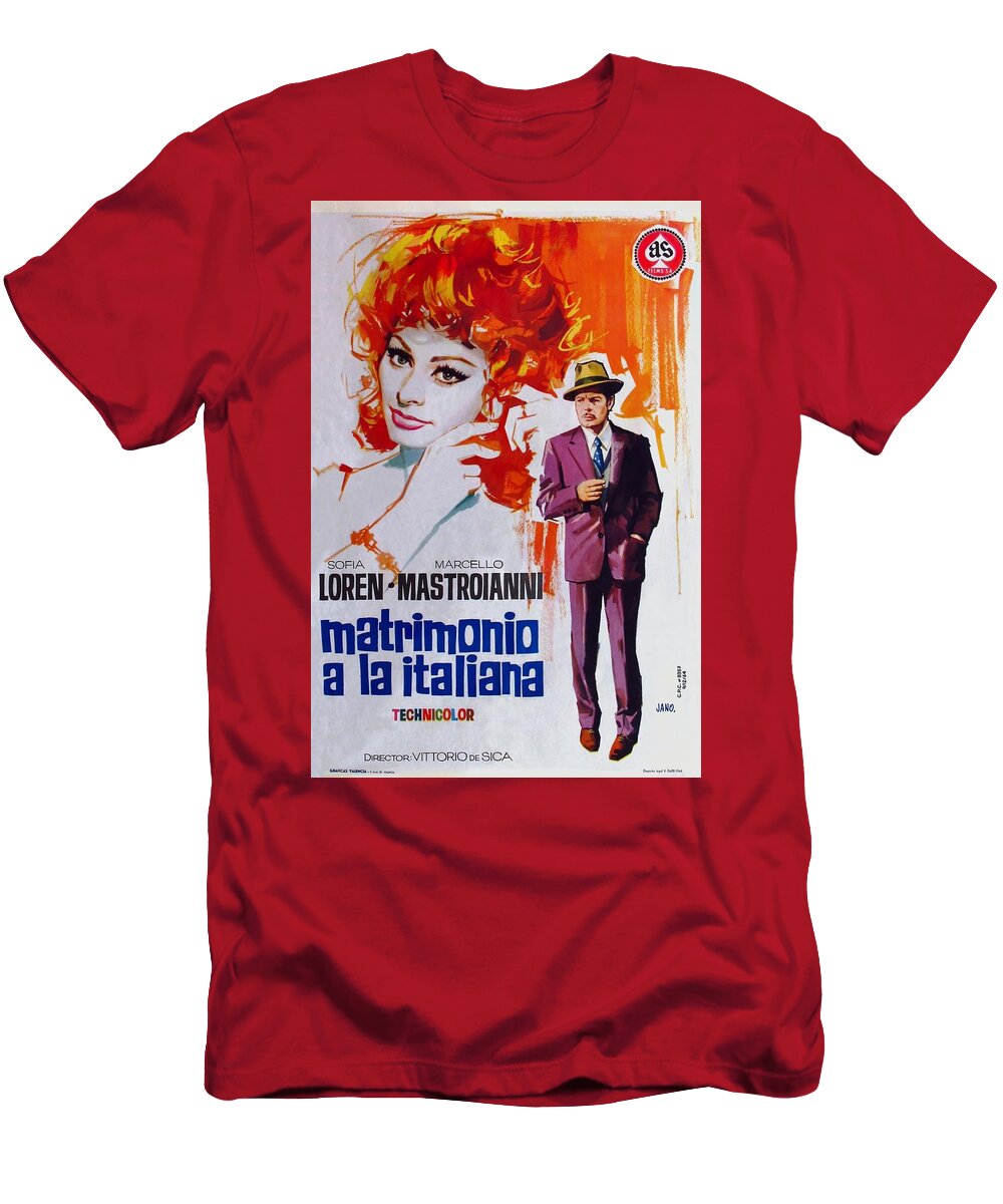 Synopsis T-Shirt featuring the mixed media ''Marriage Italian Style'', 1964 - art by Jano by Movie World Posters