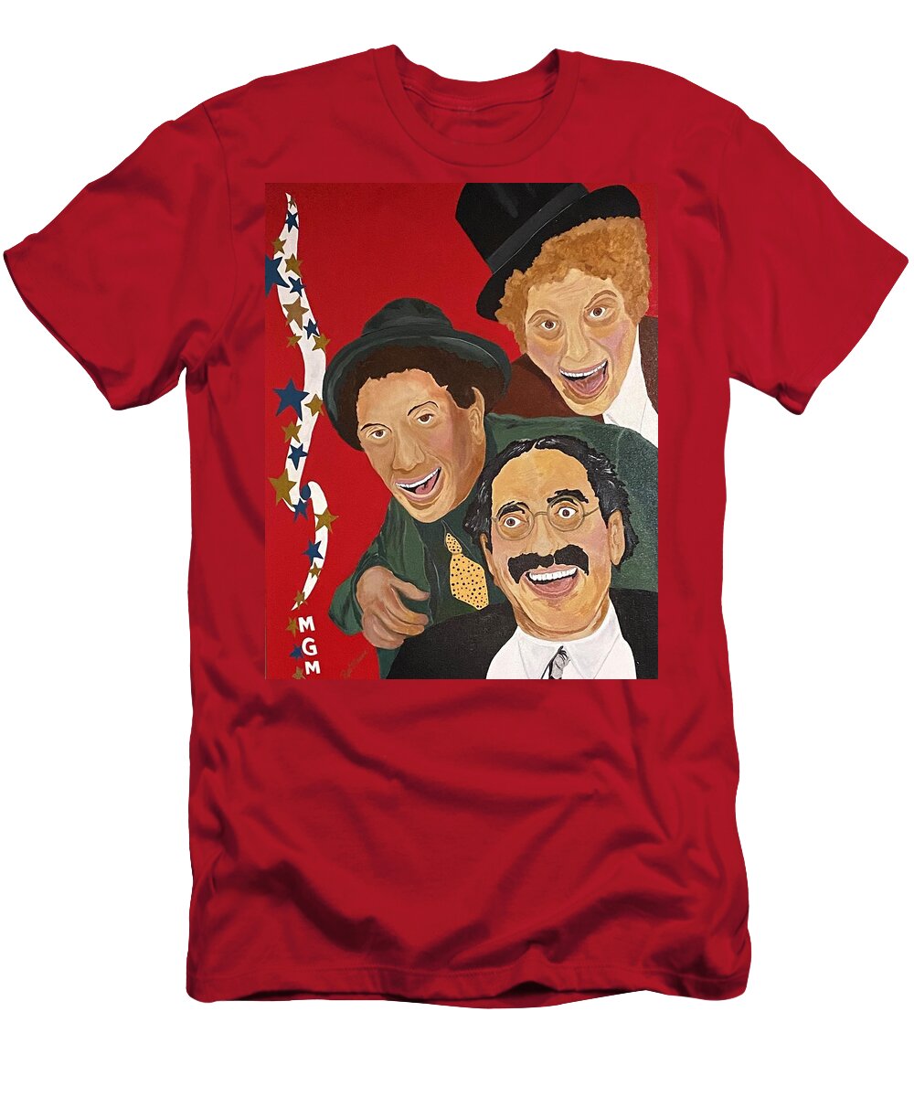  T-Shirt featuring the painting Marx Brother Hollwood by Bill Manson