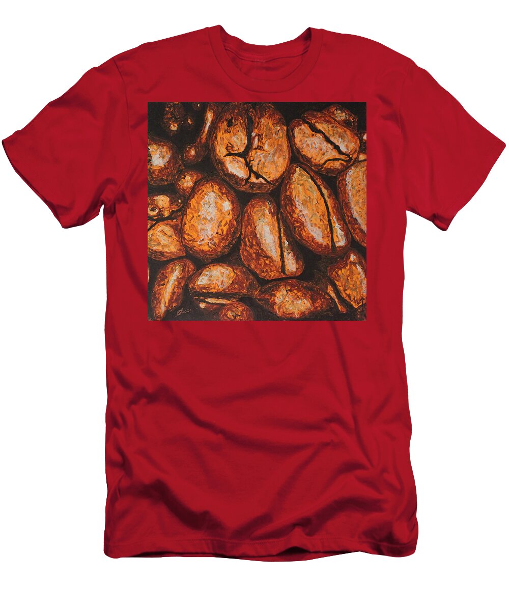 Coffee T-Shirt featuring the painting Medium Roast original painting by Sol Luckman