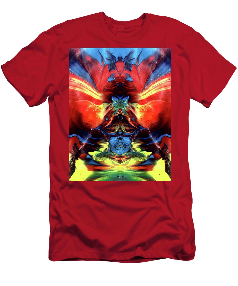 Abstract T-Shirt featuring the painting Mega Meditation Man by Stephenie Zagorski