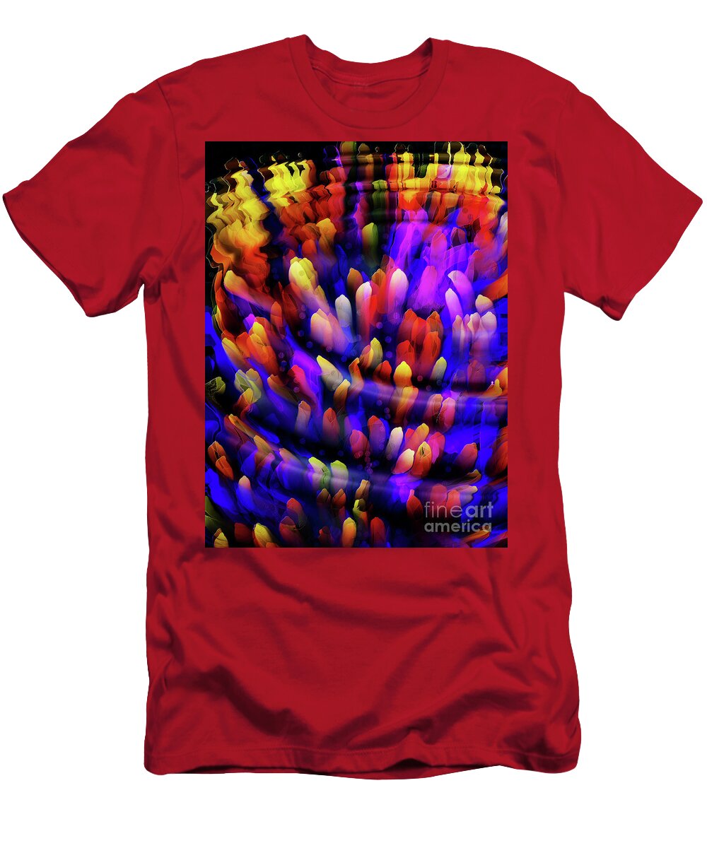 Reef T-Shirt featuring the digital art Midnight at the Coral Reef by Mimulux Patricia No