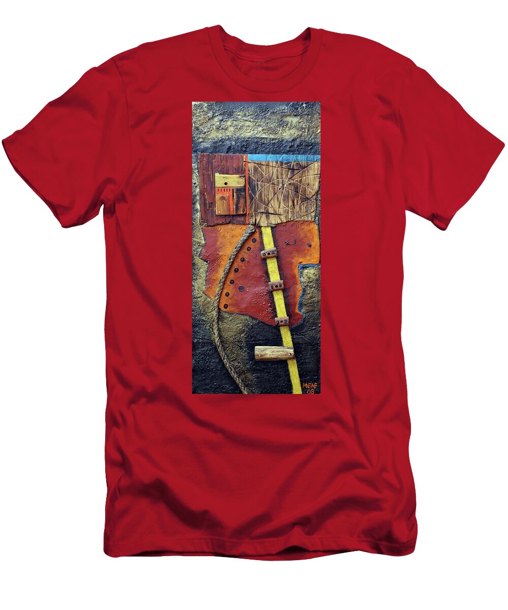 African Art T-Shirt featuring the painting Mission Control by Michael Nene