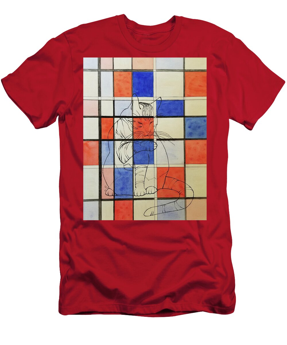 Mondriaan Inspired T-Shirt featuring the painting Mondriaan Meditation by Vera Smith