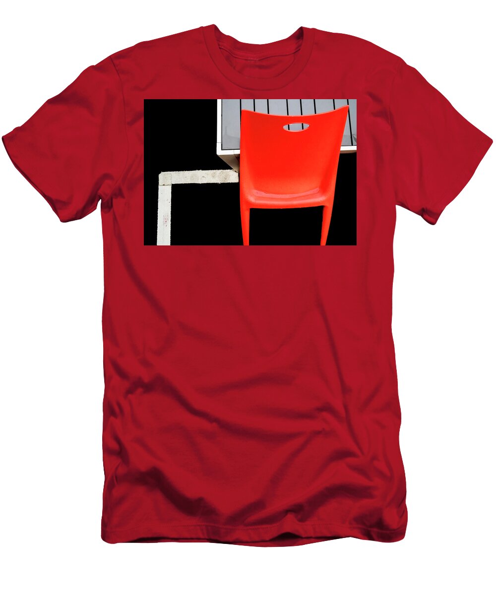 Table T-Shirt featuring the photograph Morning Street Dining After The Rain by Gary Slawsky