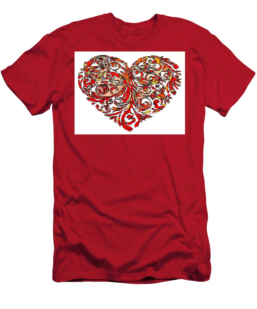 Happy Art T-Shirt featuring the painting My Heart is Yours Forever by Rafael Salazar