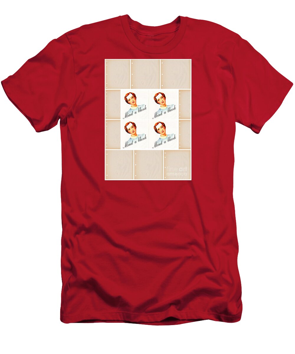 Woman T-Shirt featuring the mixed media My Minds a Blank by Sally Edelstein