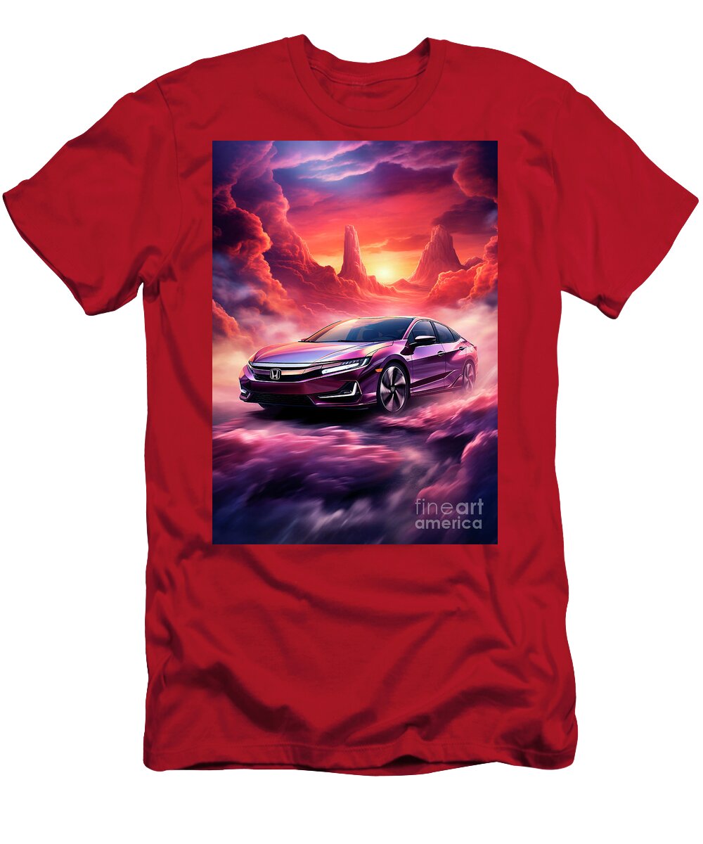 Vehicles T-Shirt featuring the drawing No01075 Honda Clarity by Clark Leffler