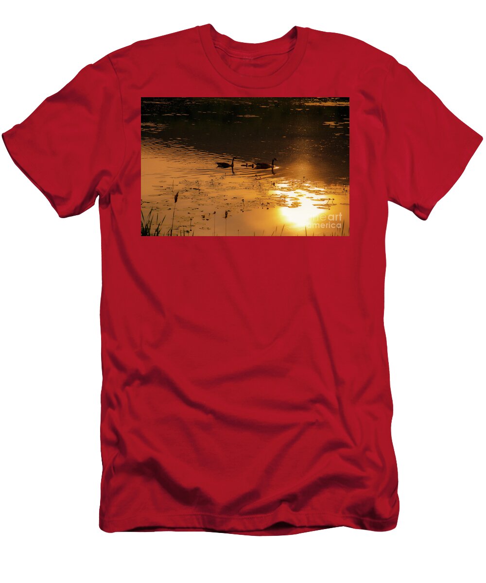 Canadian Geese T-Shirt featuring the photograph Ripples and Reflections by JCV Freelance Photography LLC