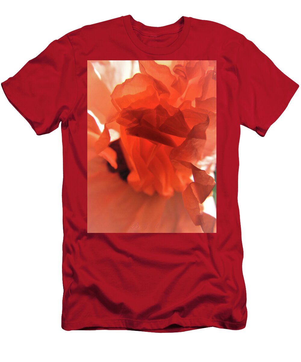 Opening Day Poppy T-Shirt featuring the photograph Opening Day Poppy - Floral Macro - Poppies - Images from the Garden - Orange Poppies by Brooks Garten Hauschild