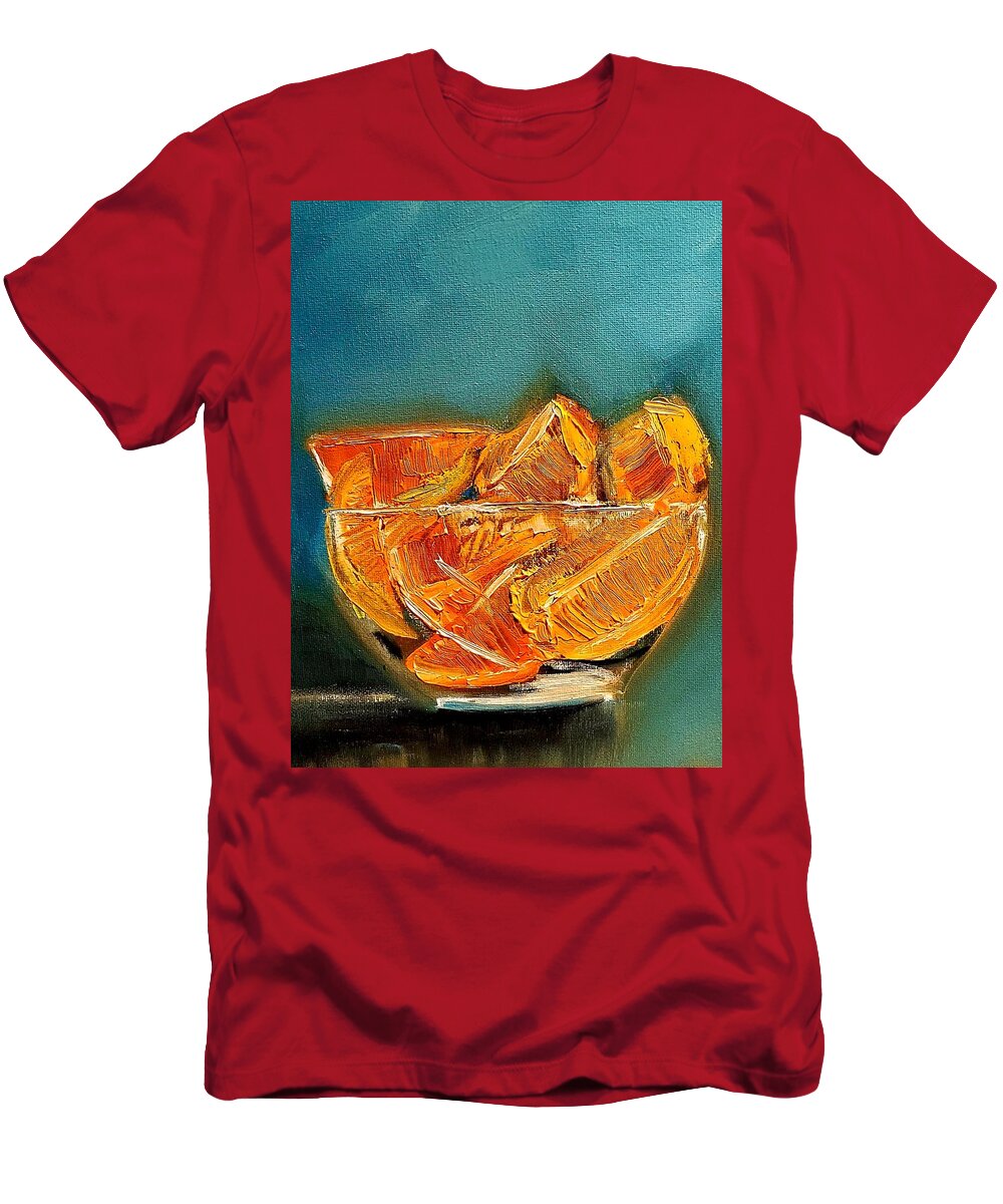 Oranges T-Shirt featuring the painting Orange A Delish by Lisa Kaiser
