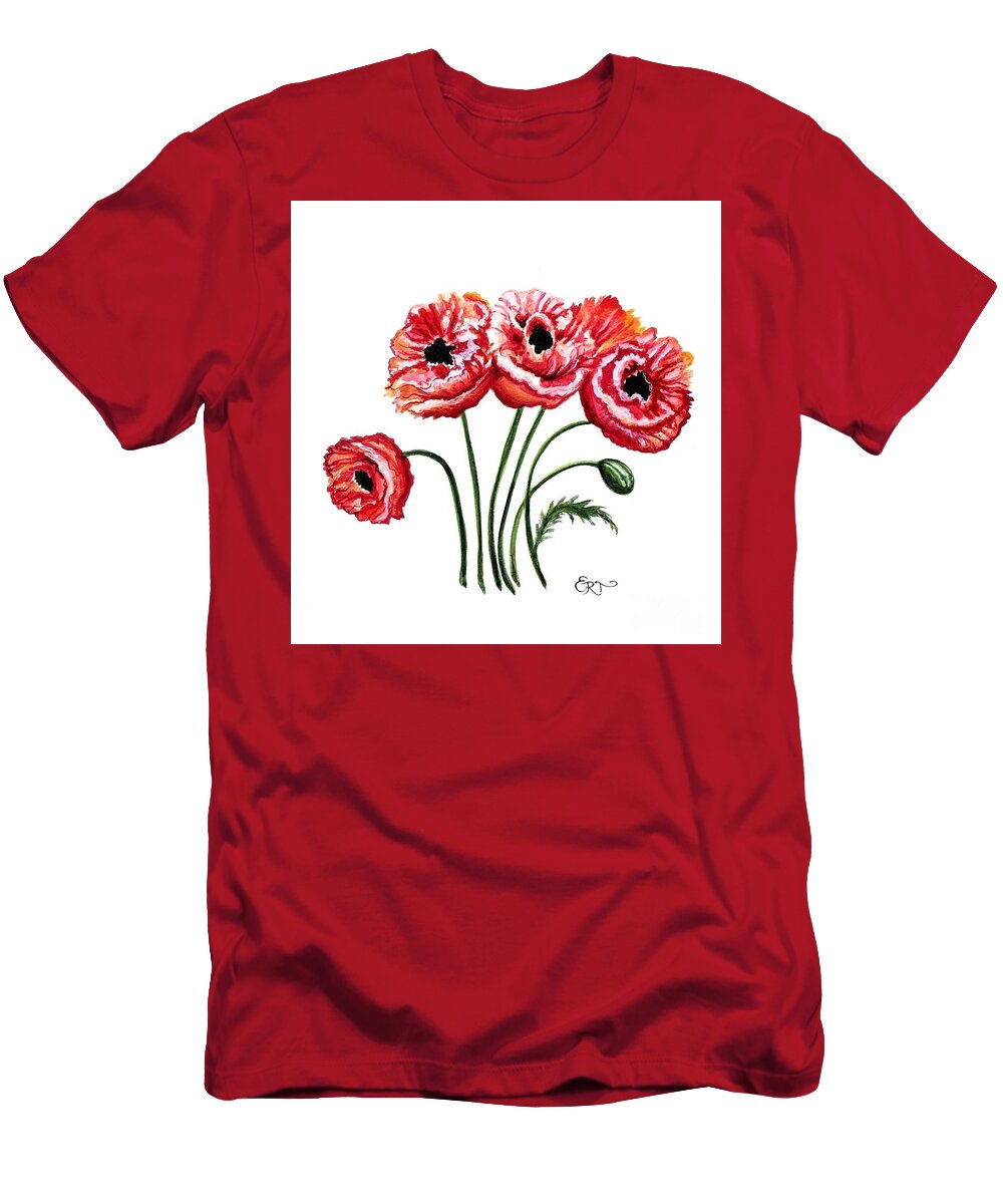 Poppies T-Shirt featuring the painting Oriental Poppies by Elizabeth Robinette Tyndall