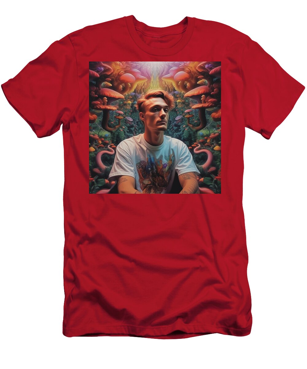 Orlando Bloom Art T-Shirt featuring the painting Orlando Bloom as by Asar Studios by Celestial Images