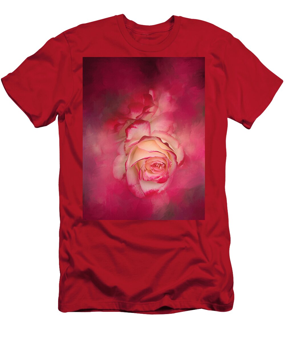 Floral T-Shirt featuring the photograph Painted Flamenco Rose by Theresa Tahara