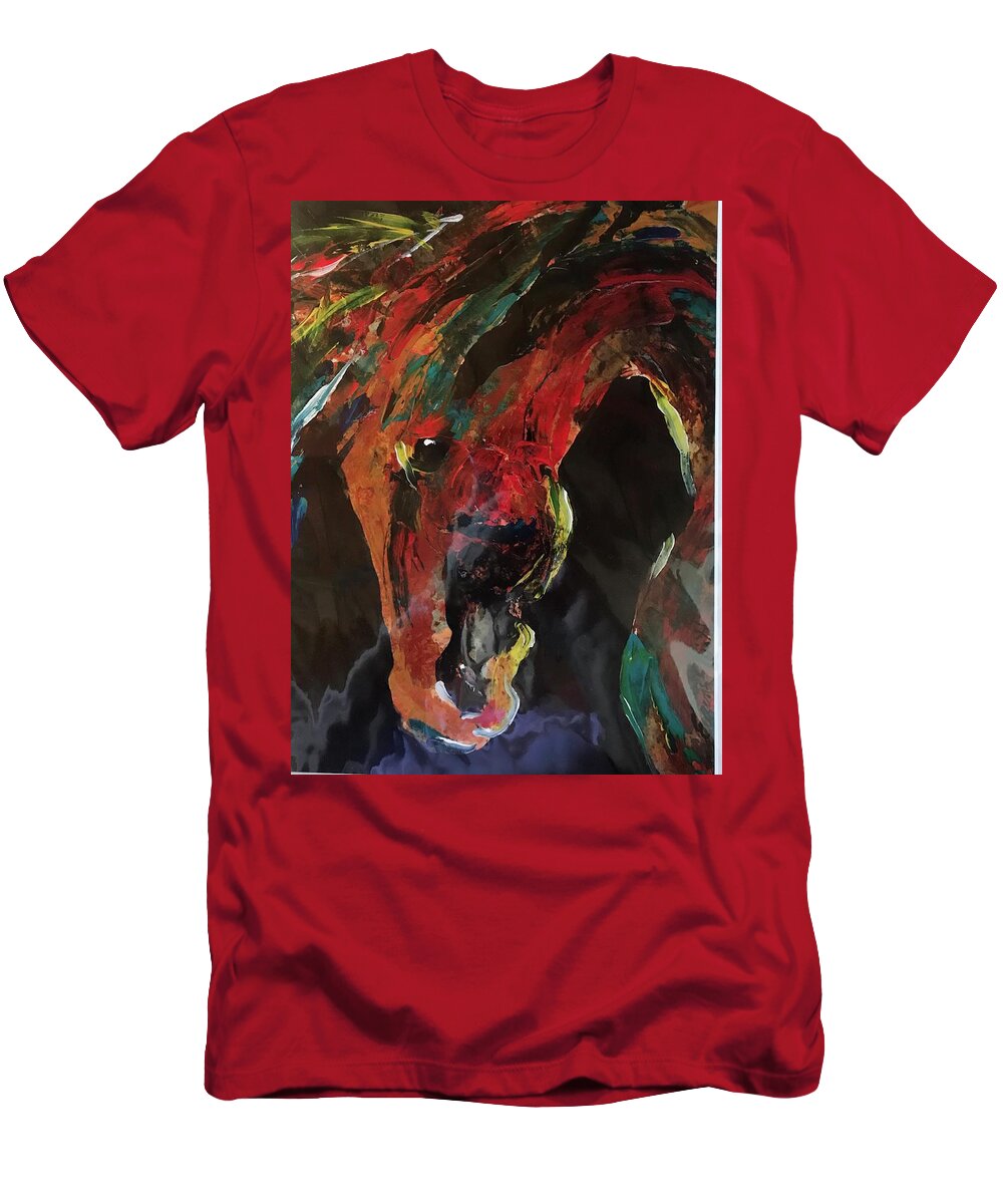 Horse T-Shirt featuring the painting Painted Pony by Elaine Elliott