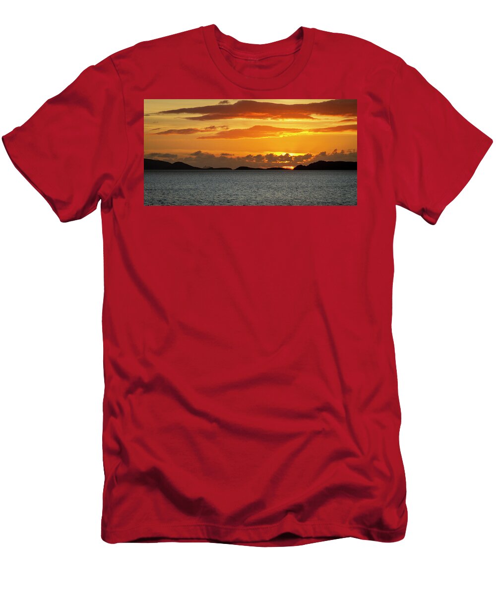 Sunset T-Shirt featuring the photograph Panoramic Sunset Ove Caherdaniel by Mark Callanan