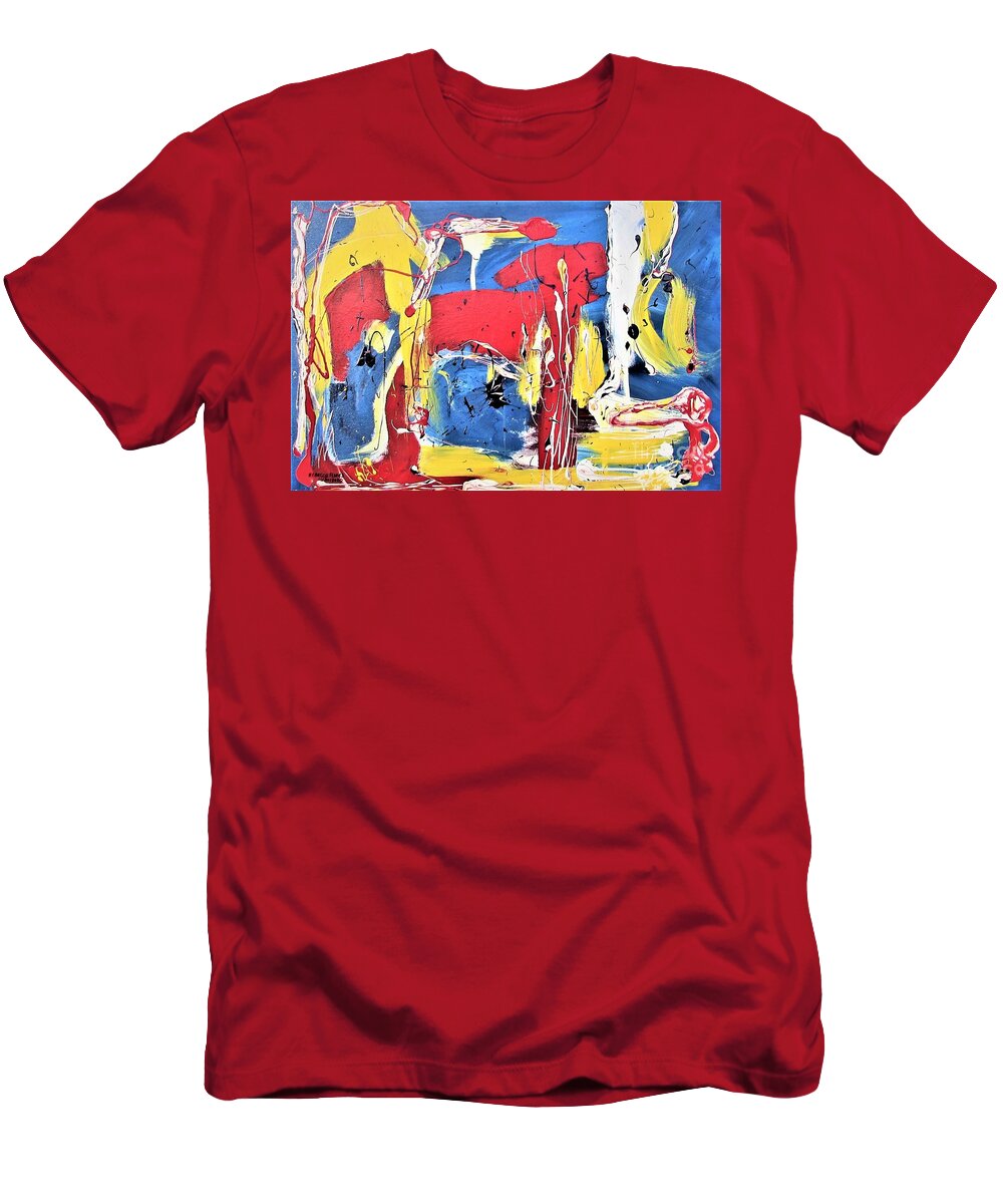 Expressive Abstract T-Shirt featuring the painting Passion Purpose by Rebecca Flores