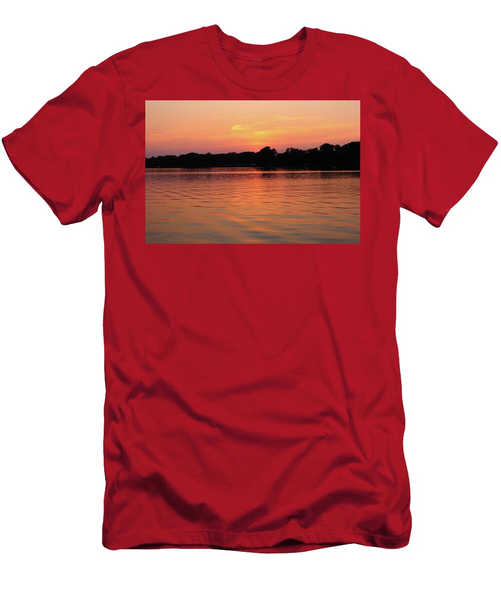 Orange T-Shirt featuring the photograph Peach Post Sunset Solace by Ed Williams
