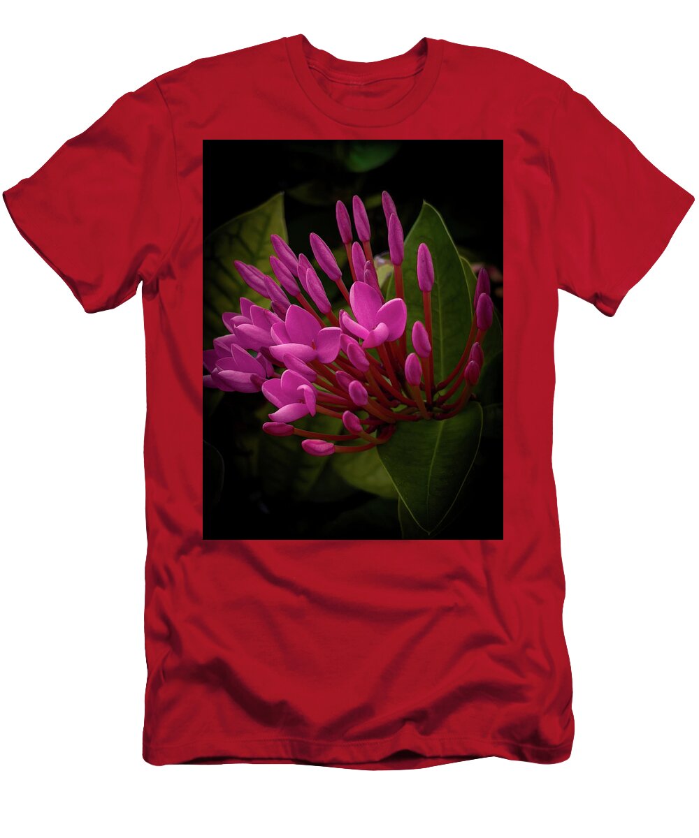 Scenic T-Shirt featuring the photograph Pink Ixora Flowers by Sue M Swank