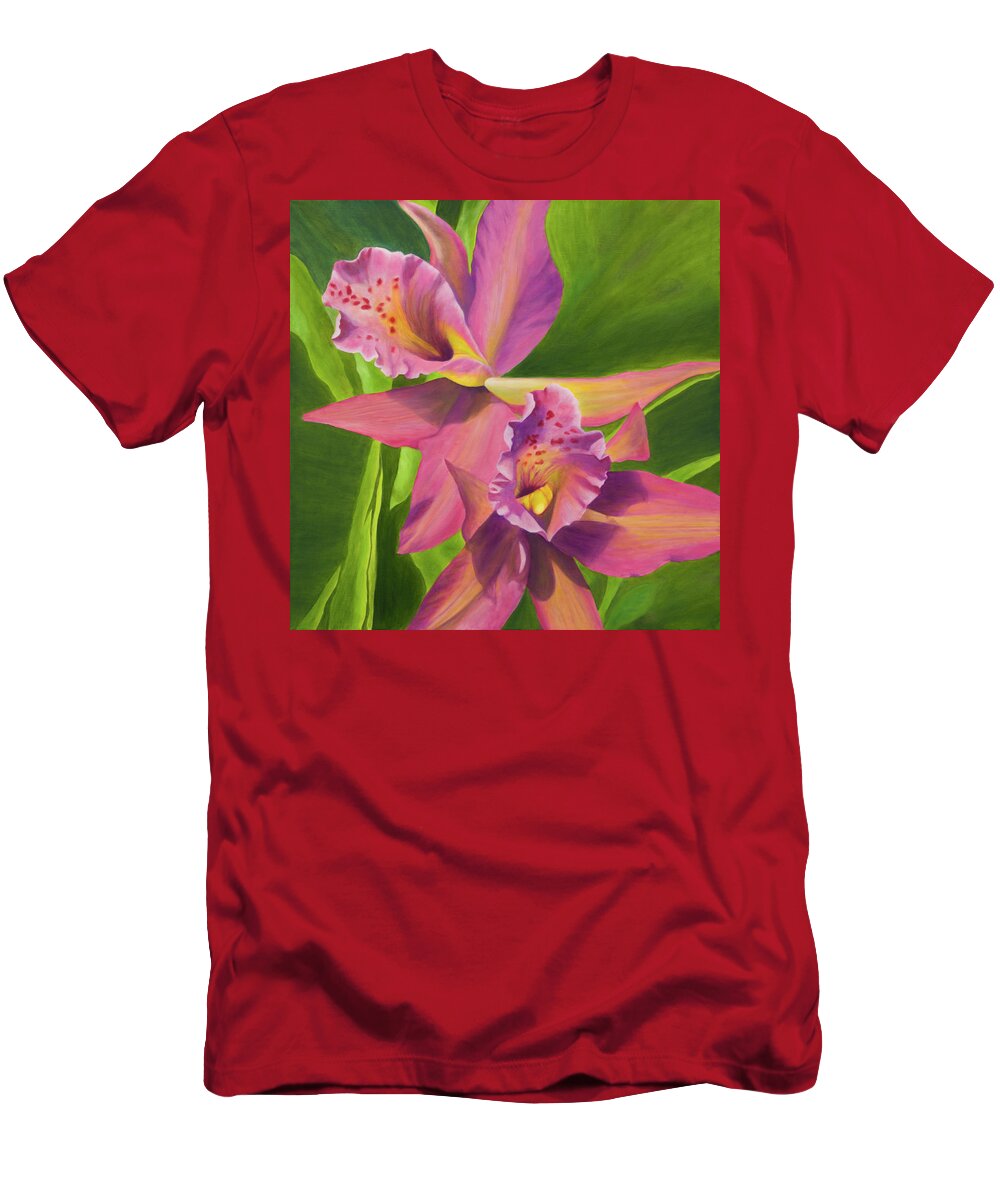 Art T-Shirt featuring the painting Pink Orchids by Tammy Pool