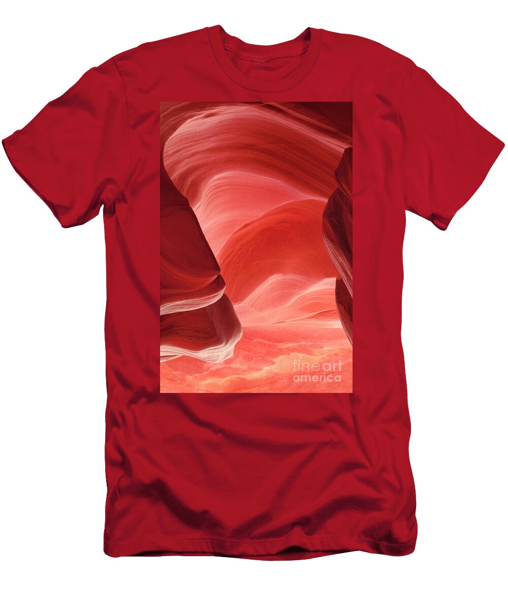 Dave Welling T-Shirt featuring the photograph Pink Sandstone Detail Lower Antelope Slot Canyon Arizona by Dave Welling