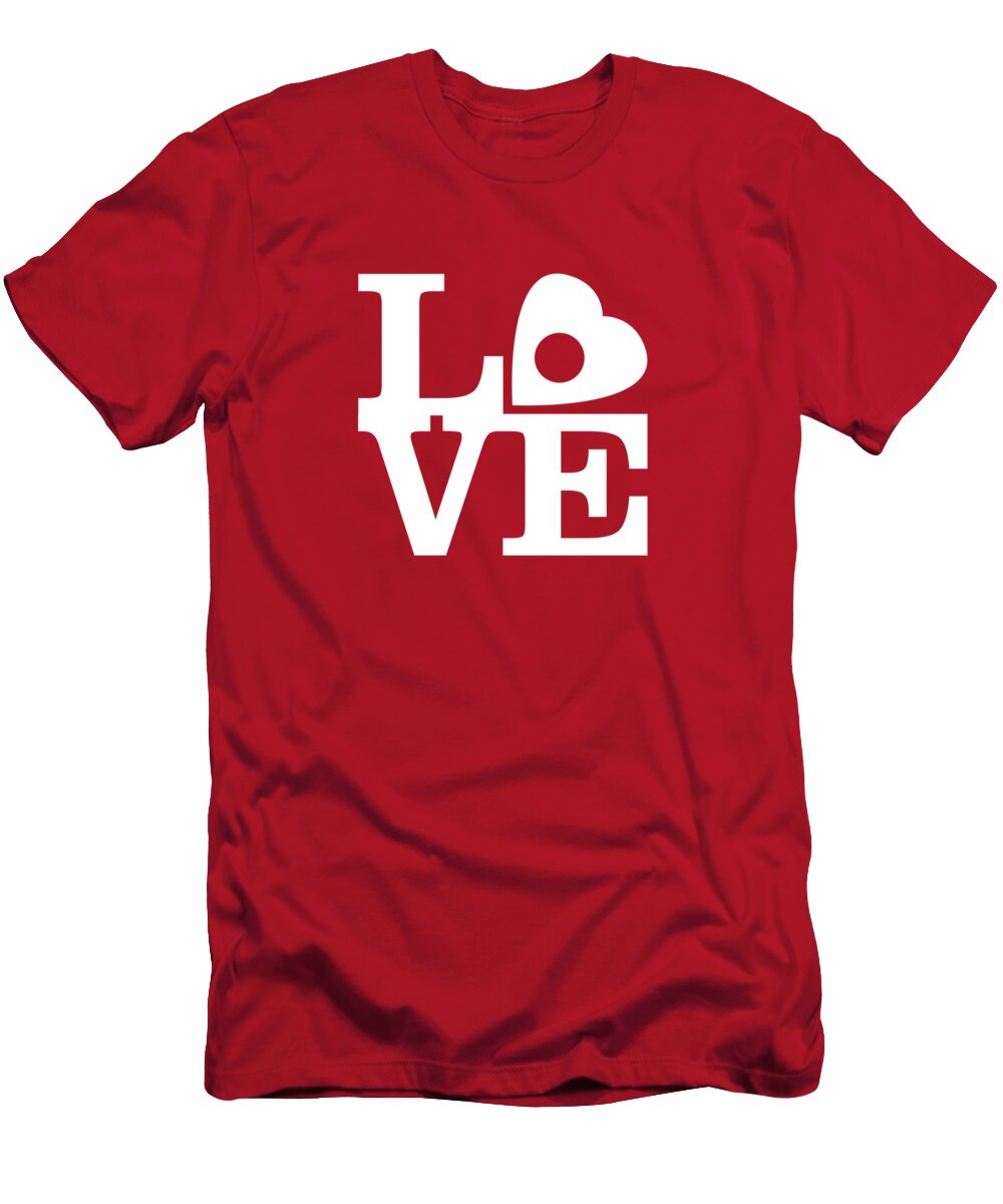 Valentine T-Shirt featuring the digital art Pop art Love in red by Delphimages Photo Creations