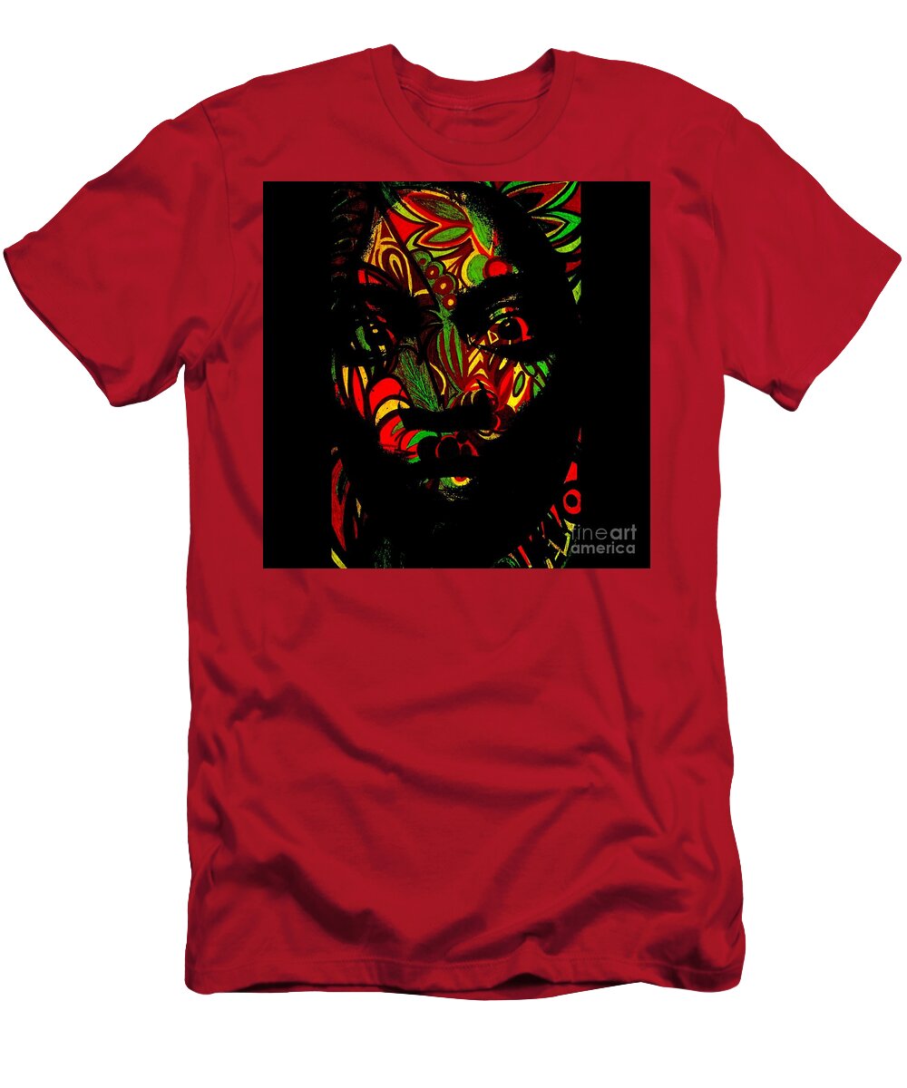 Contemporary Art T-Shirt featuring the digital art Portrait 14 by Cleaster Cotton