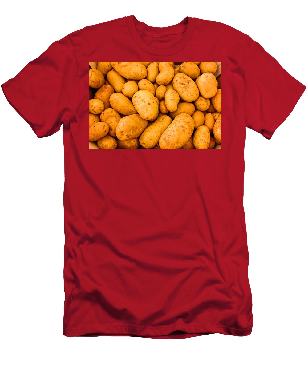 Potatoes T-Shirt featuring the mixed media Potatoes Print by Design Turnpike
