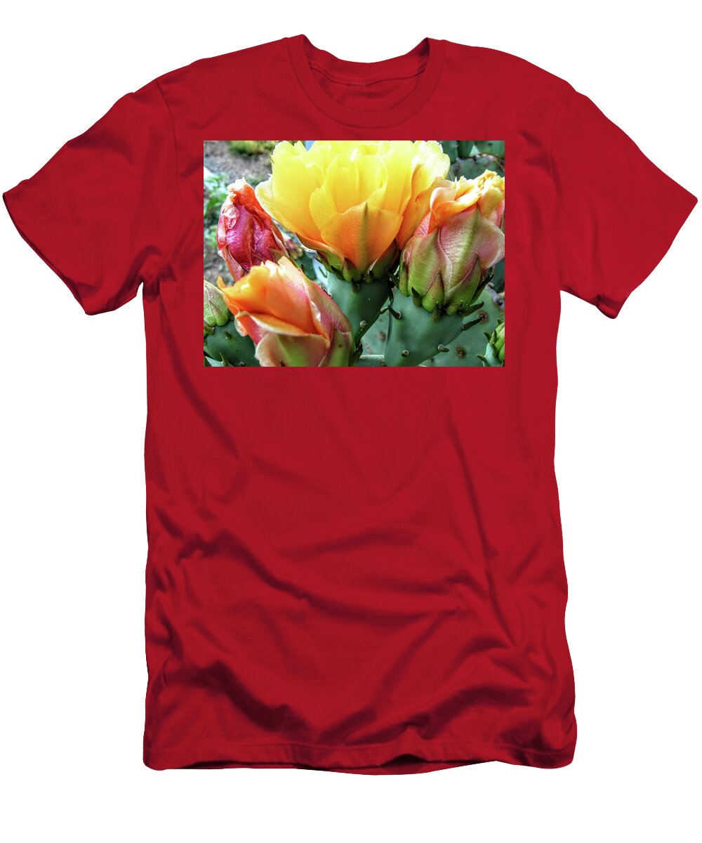 Prickly Pair T-Shirt featuring the photograph Prickly Bloom by Kim Galluzzo Wozniak