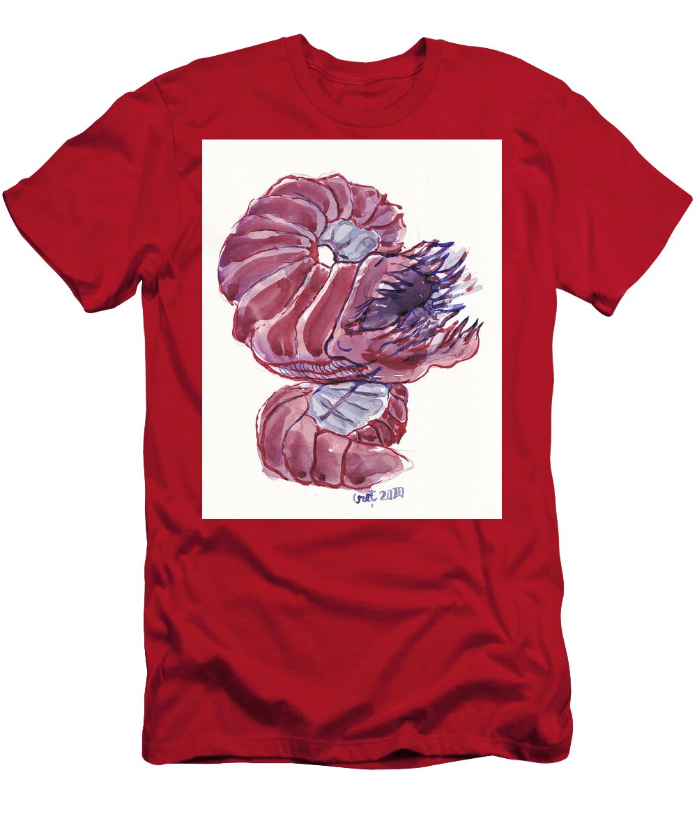 Miniature T-Shirt featuring the painting Purple Worm by George Cret