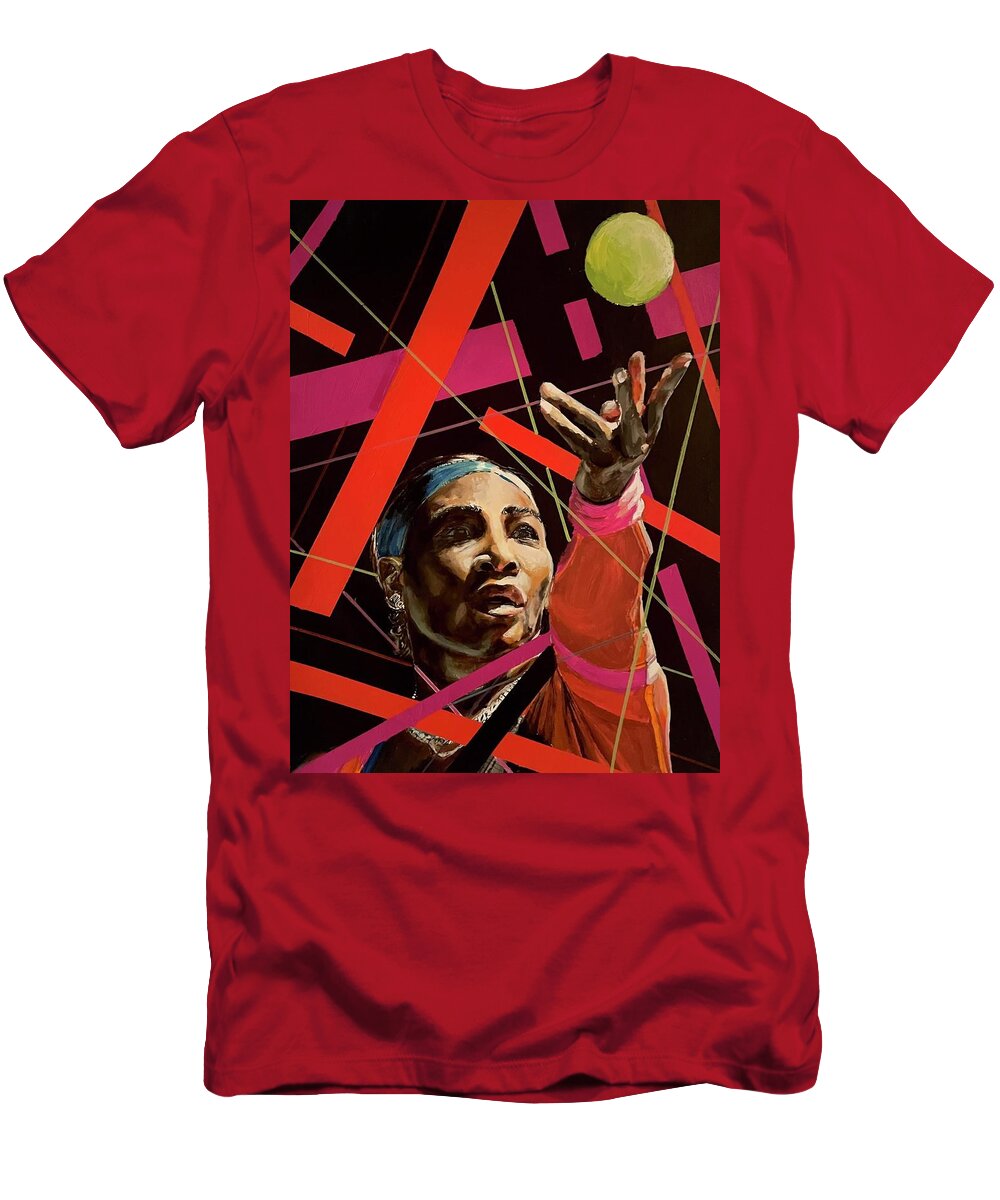 Serena T-Shirt featuring the painting Queen of Queens - Serena Williams by Joel Tesch