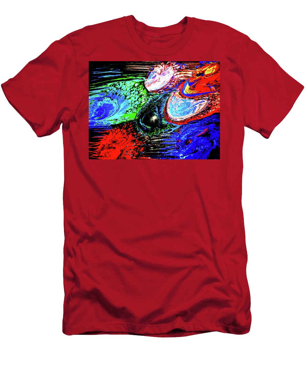 Flow T-Shirt featuring the painting Rainbow Flow by Anna Adams
