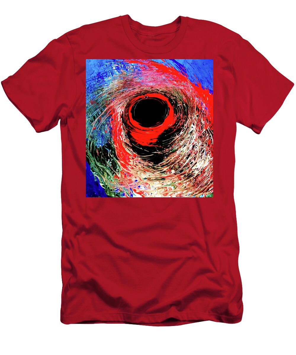 Red T-Shirt featuring the painting Red Twister by Anna Adams