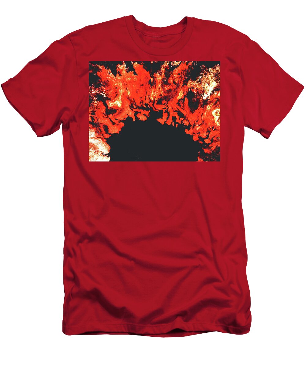 Fire T-Shirt featuring the painting Ring Of Fire by Anna Adams