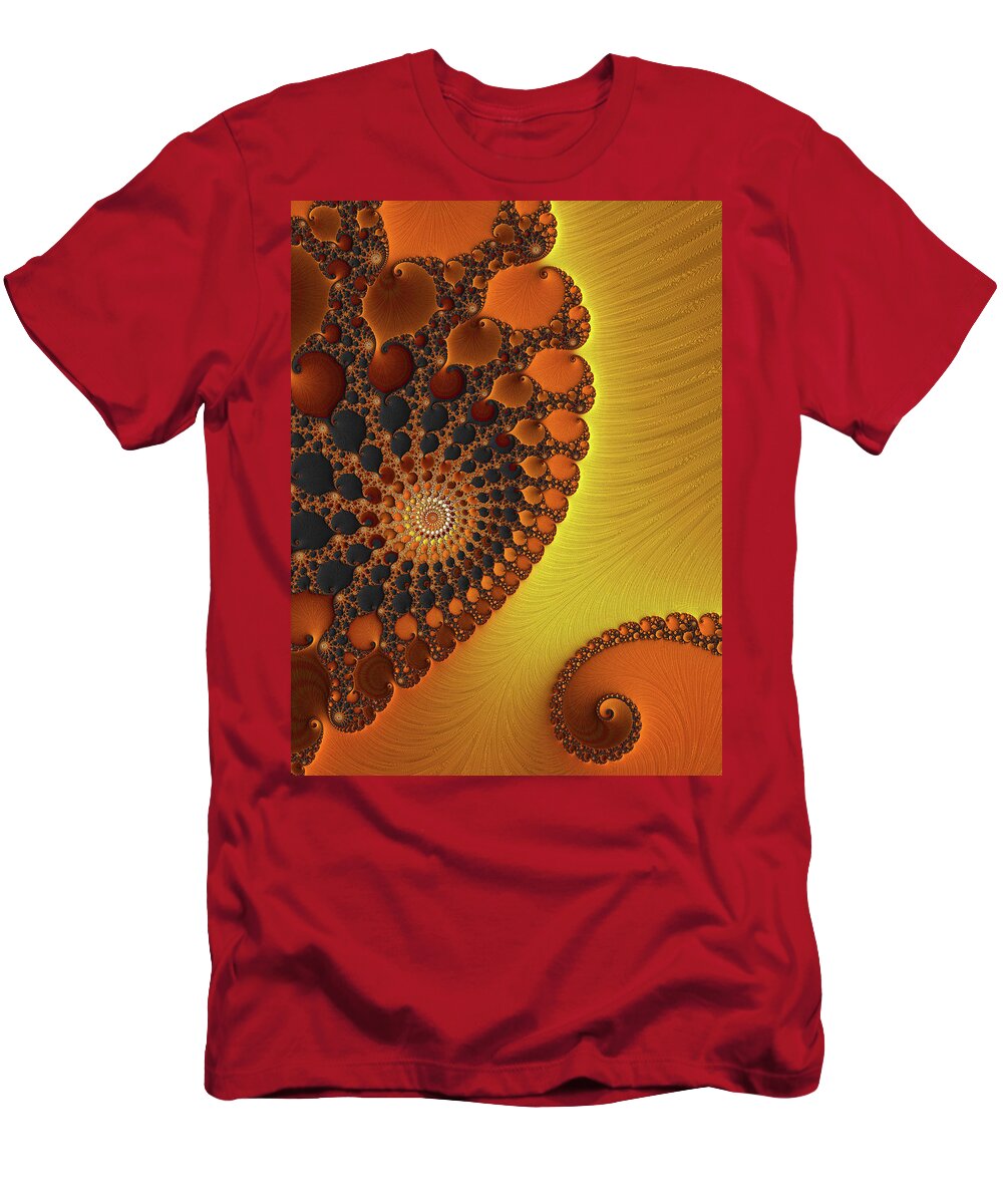 Abstract T-Shirt featuring the digital art River of Gold by Manpreet Sokhi