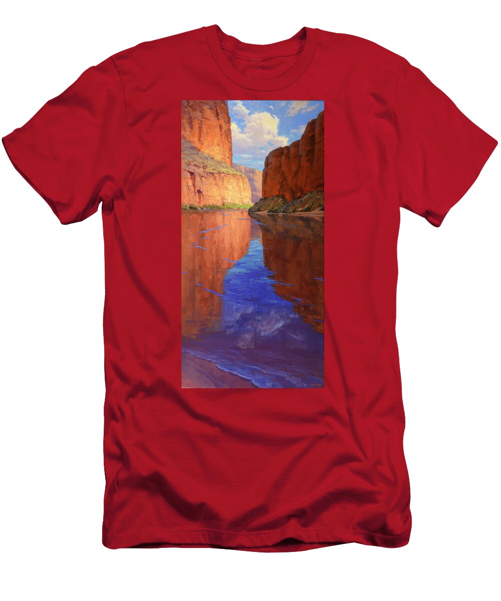 Cody Delong T-Shirt featuring the painting River Reflections by Cody DeLong