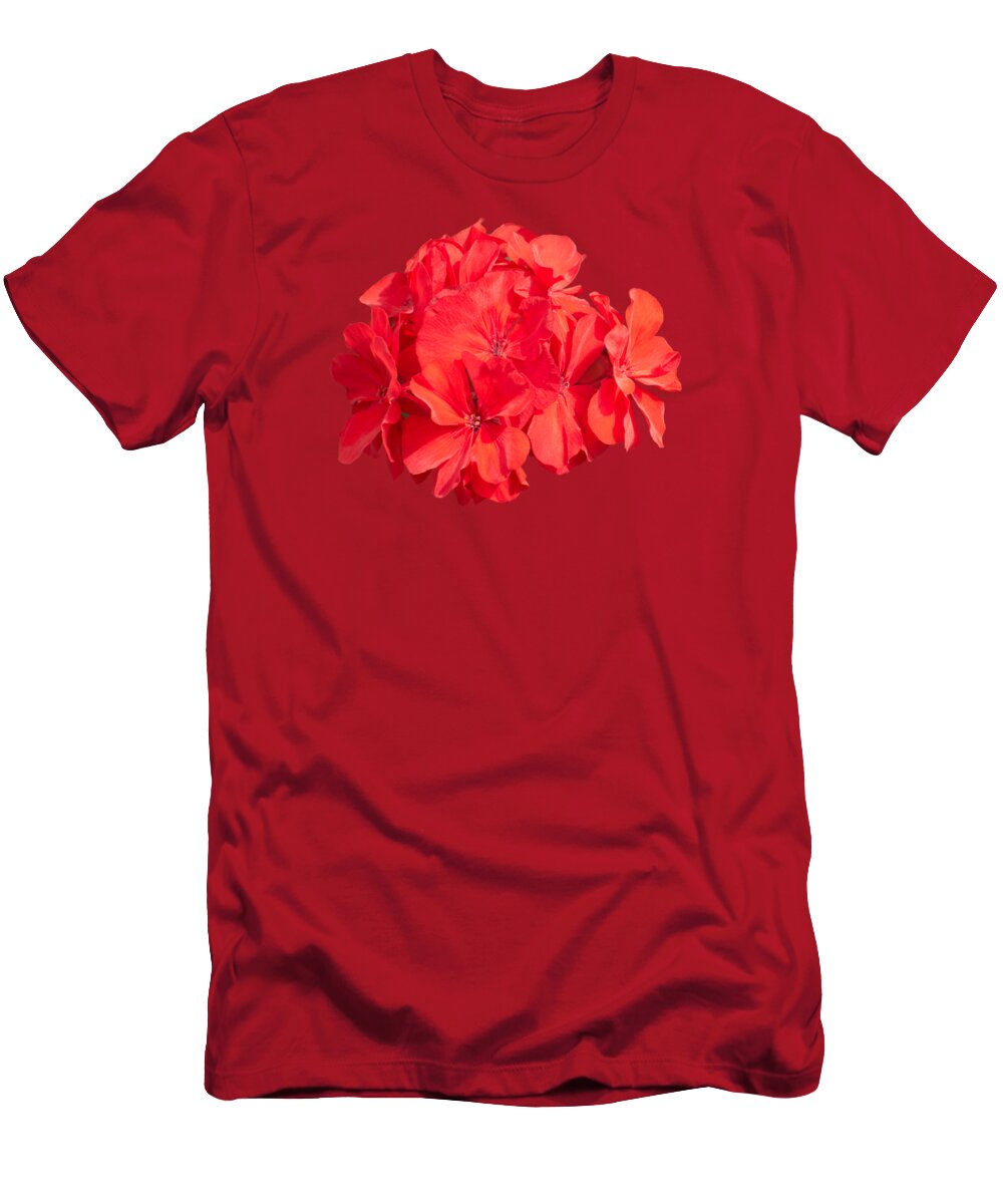 Geraniums T-Shirt featuring the photograph Rocky Mountain Orange Pelargonium geraniums by Zina Stromberg