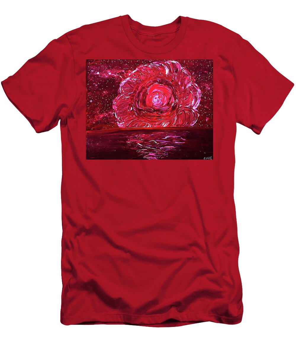  Inspired T-Shirt featuring the painting Rose Moon Rising by Christina Knight