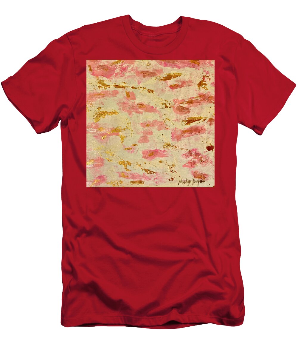 Rose T-Shirt featuring the painting Rosy by Medge Jaspan