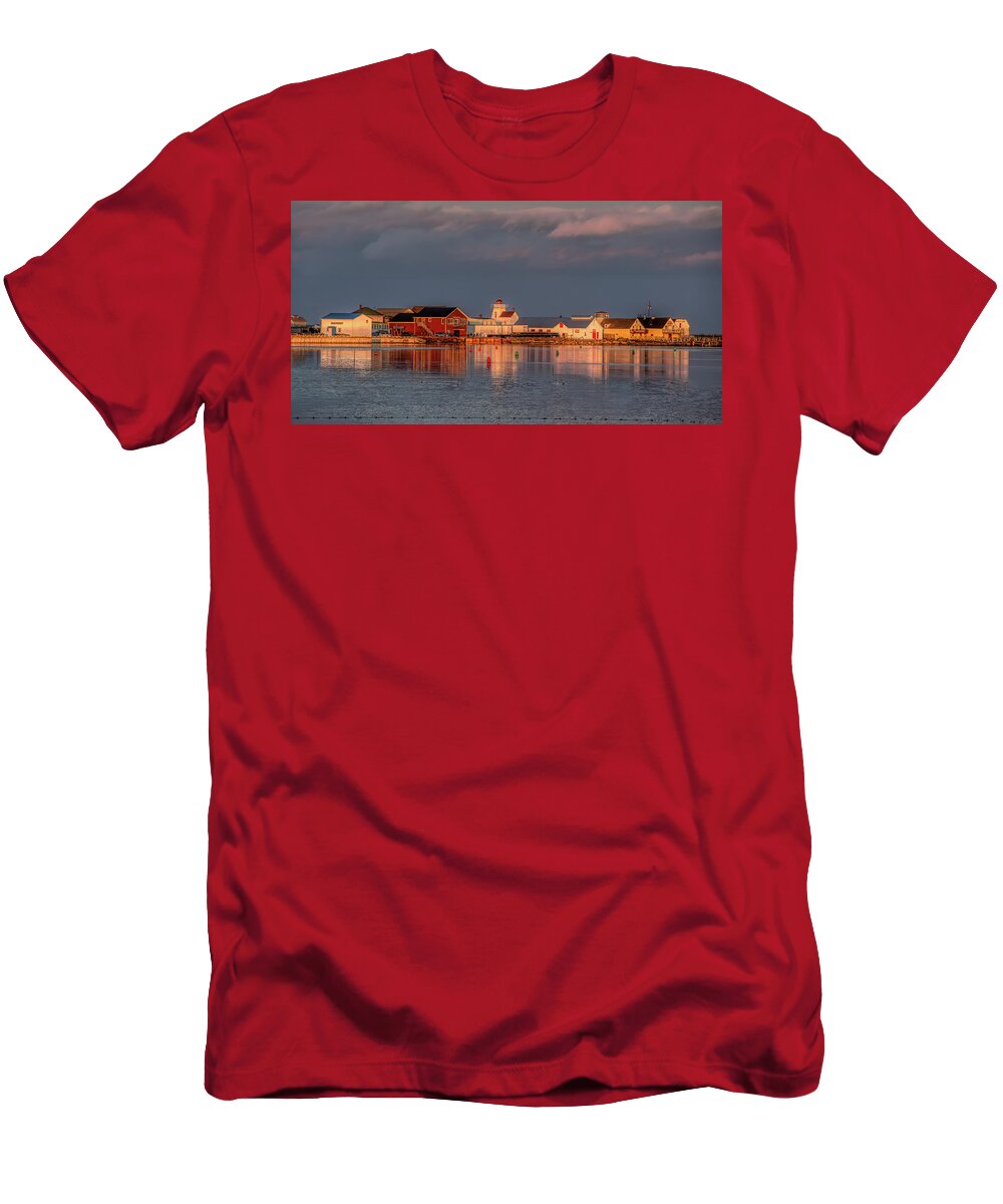 Pei T-Shirt featuring the photograph Rustico Harbor in the Summer Golden Hour by Marcy Wielfaert