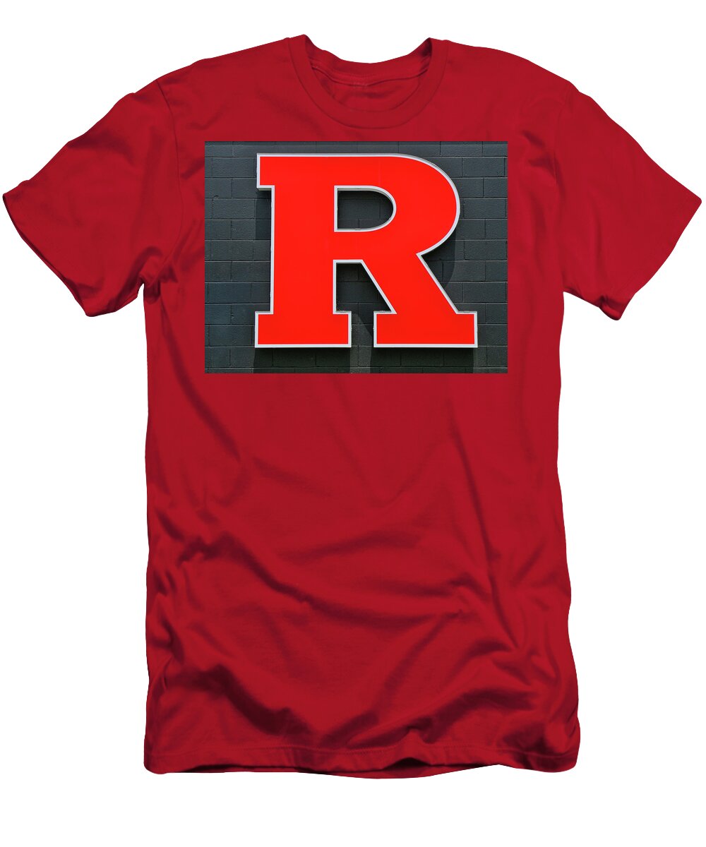 Rutgers Block R T-Shirt featuring the photograph Rutgers Block R by Allen Beatty
