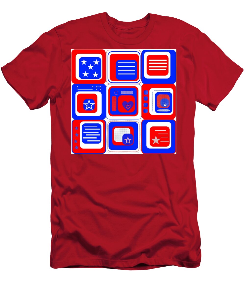 Patriotic T-Shirt featuring the digital art RWB by Designs By L