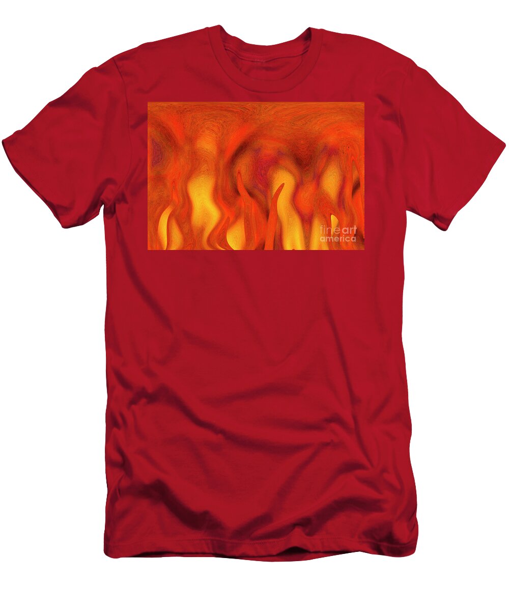 Bright Colors T-Shirt featuring the mixed media Sacred fire by Elena Gantchikova