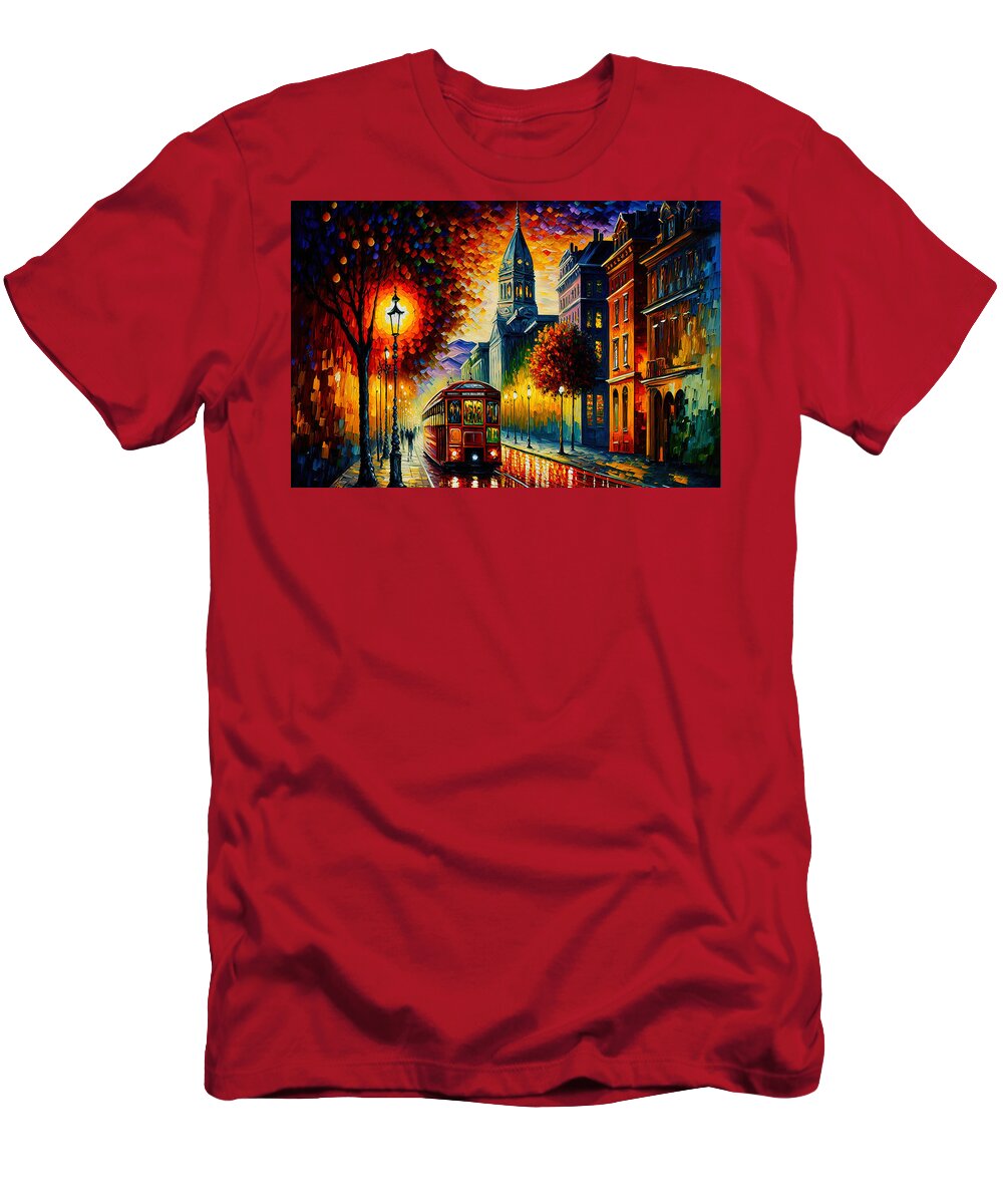 San T-Shirt featuring the painting San Francisco Streets, 03 by AM FineArtPrints