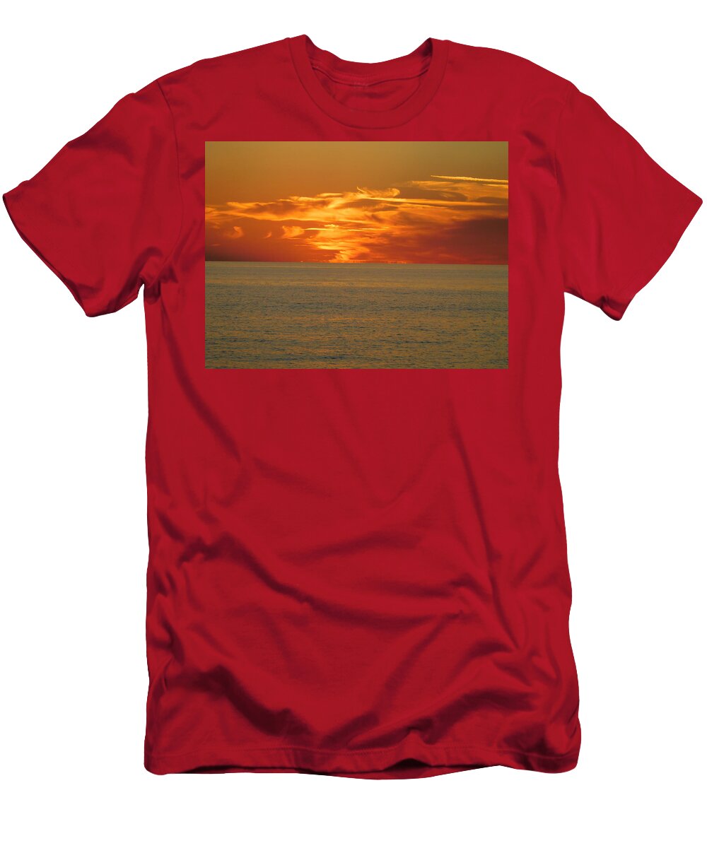 Beach T-Shirt featuring the photograph Scribble in the Sky by Karen Stansberry