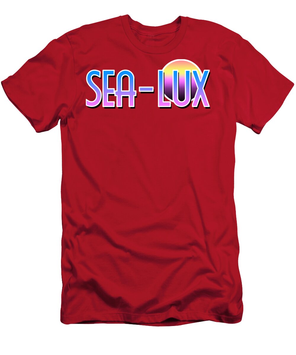 Sea T-Shirt featuring the digital art Sea Lux Retro Resort Logo by Christopher Lotito