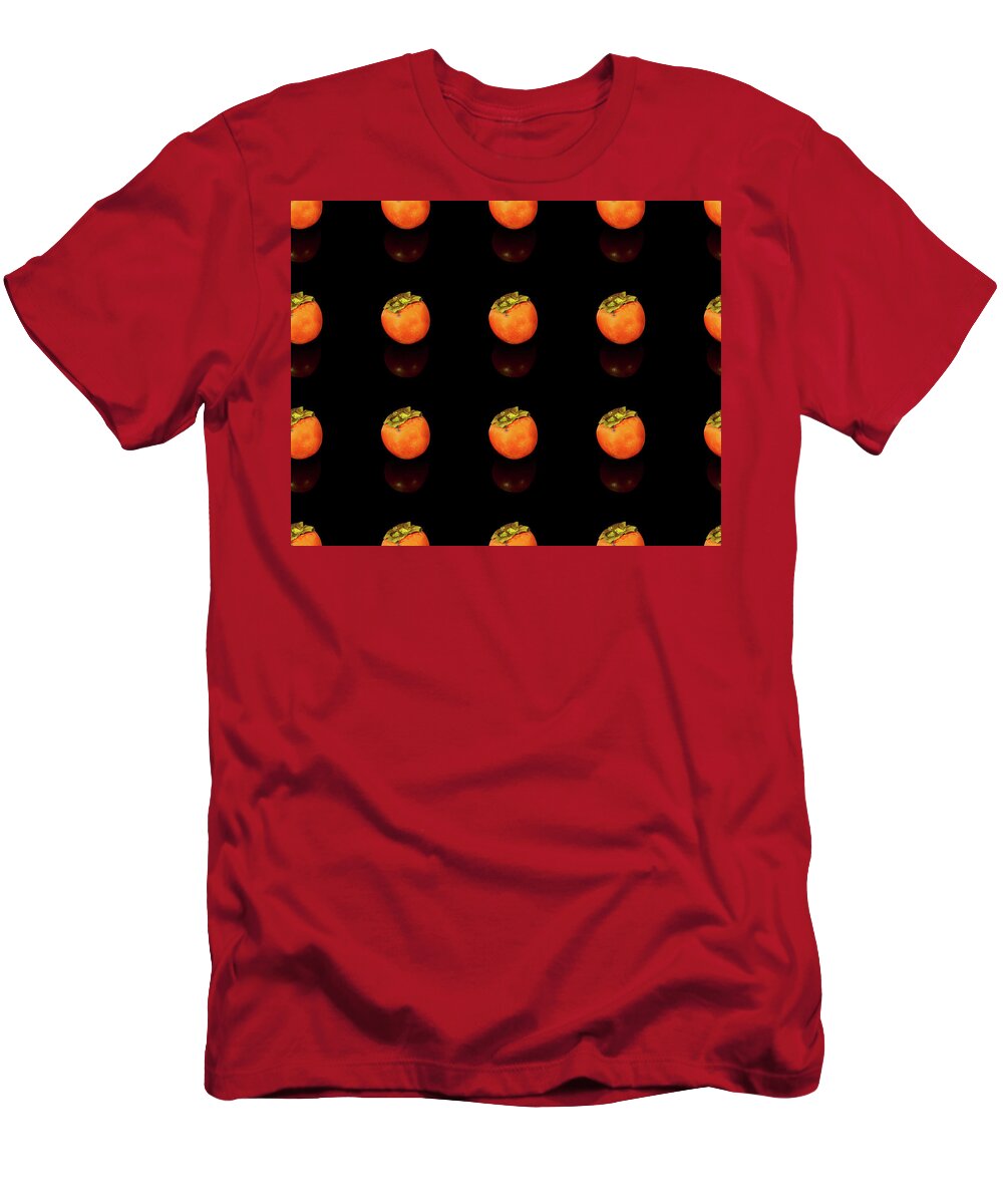 Seamless T-Shirt featuring the photograph Seamless persimmon fruit pattern by Fabiano Di Paolo