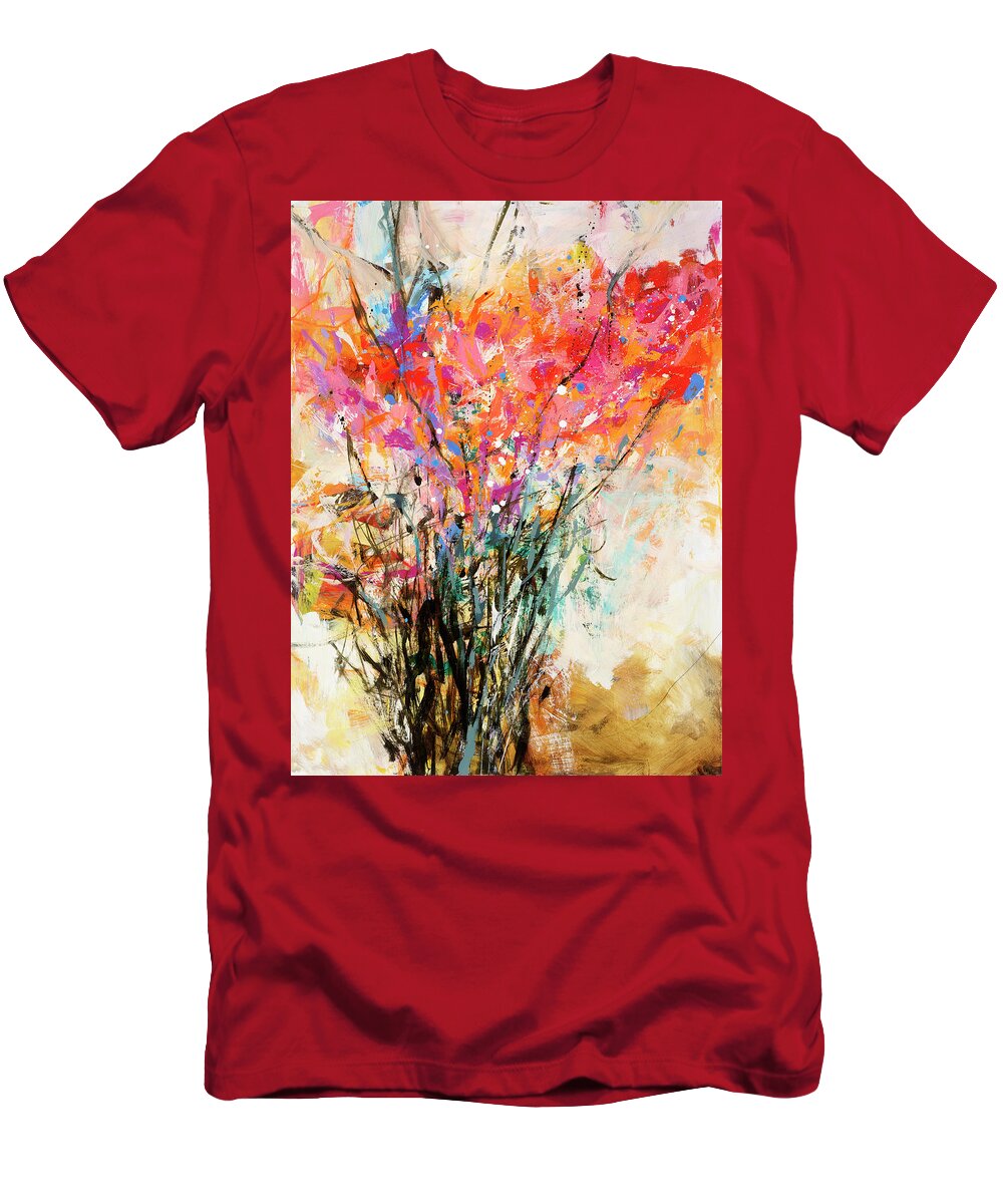 Abstract Art T-Shirt featuring the painting Seventy Degree Day #1 by Jane Davies